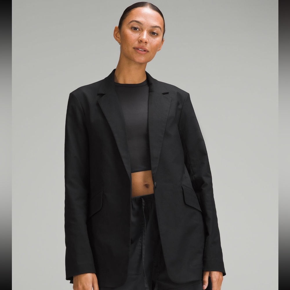 Lululemon Athletica Black Relaxed-Fit Twill Blazer
